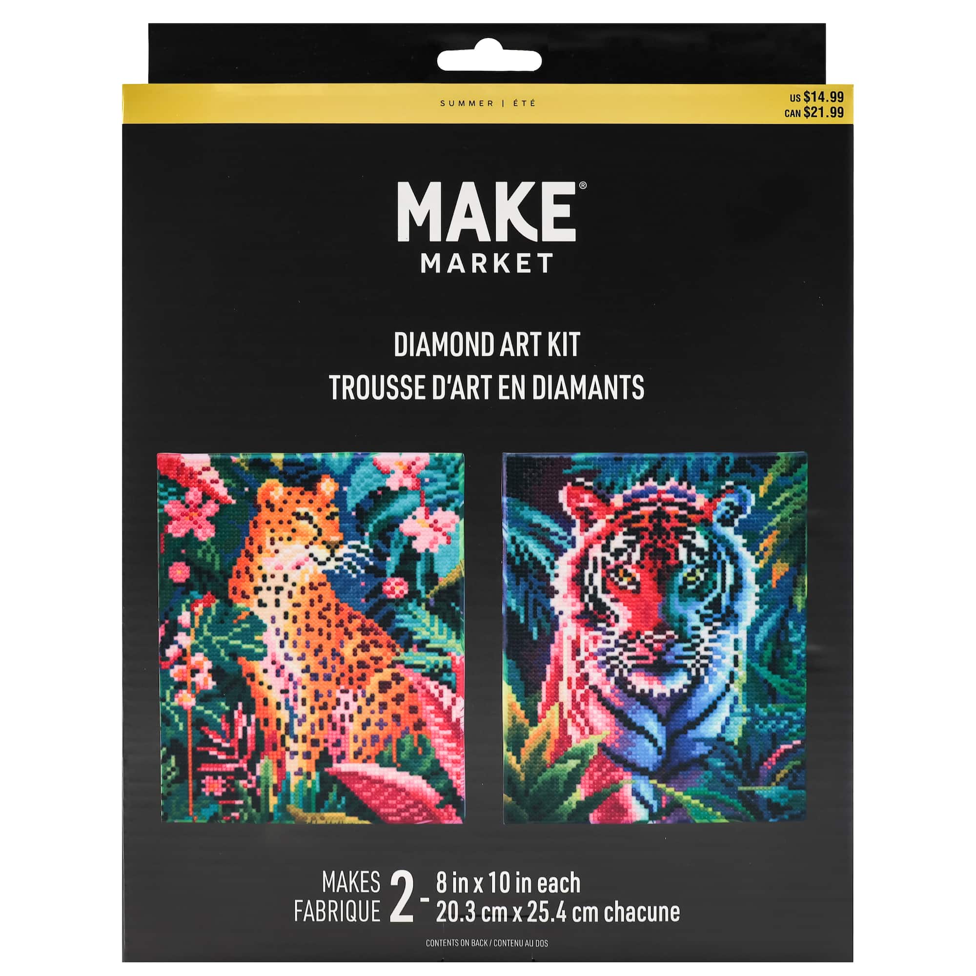 8" x 10" Leopard & Tiger Diamond Art Kit by Make Market®